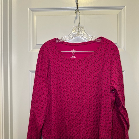 St. John’s Bay Pink Print Scoop Neck Long Sleeve Tee size 3X - Picture 4 of 6